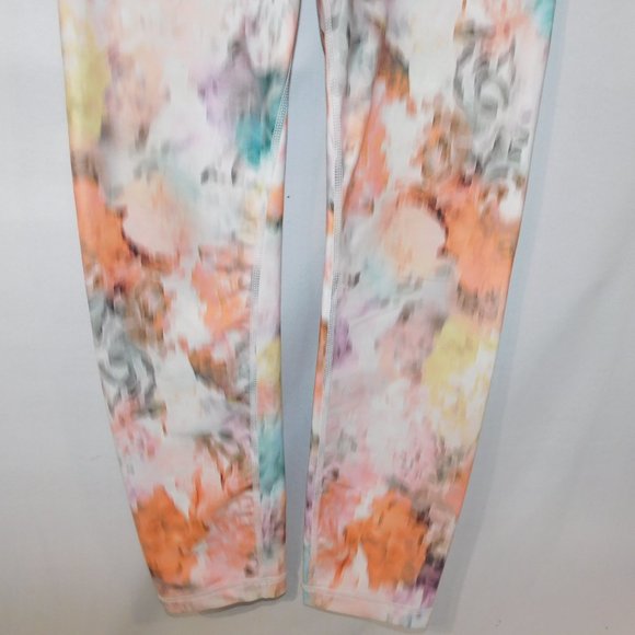 Gap Fit Womens S Blur Floral Pink Orange Yellow Cropped Workout Athletic Legging - Picture 8 of 10